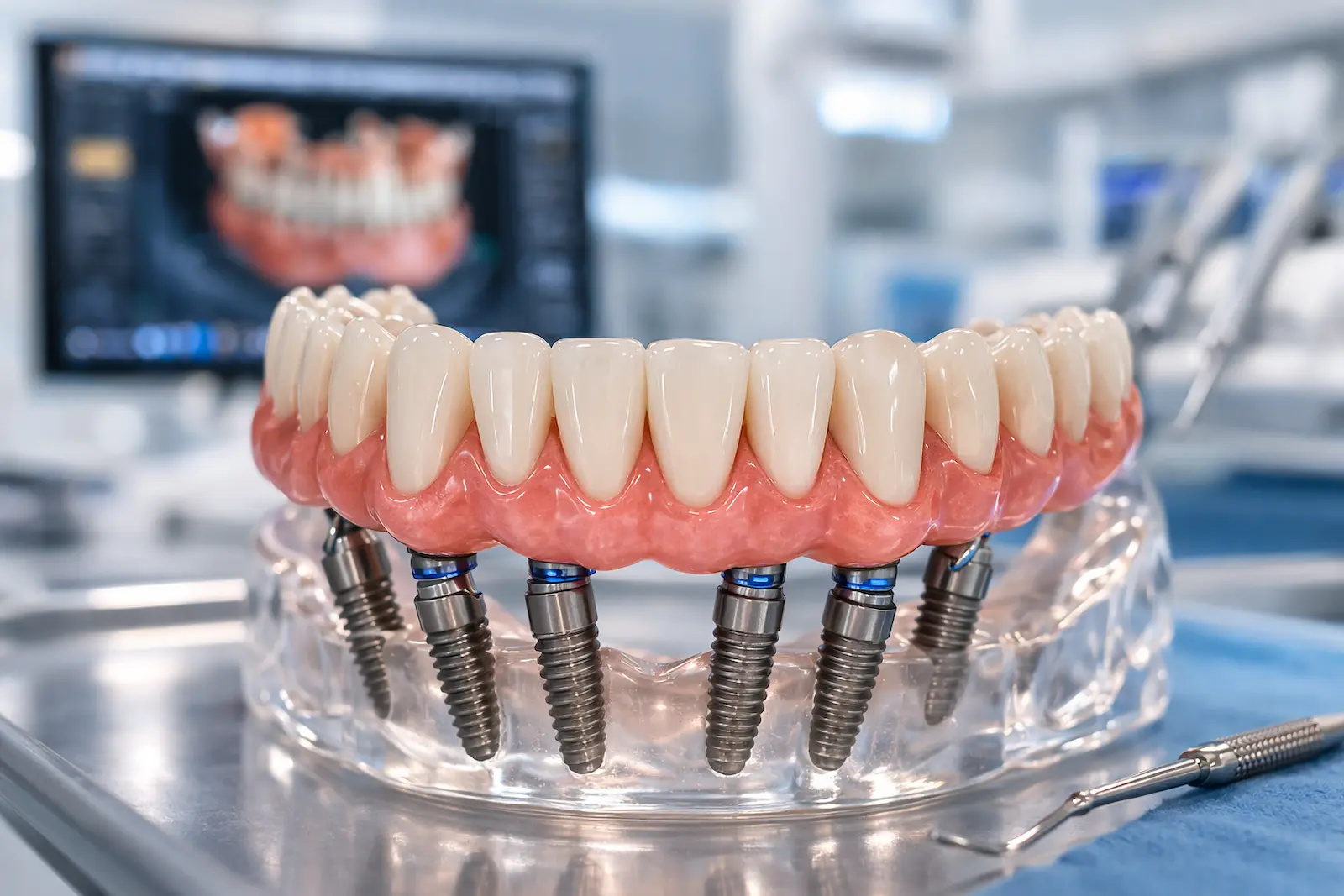 Prótesis fija completa sobre implantes dentales en Valencia